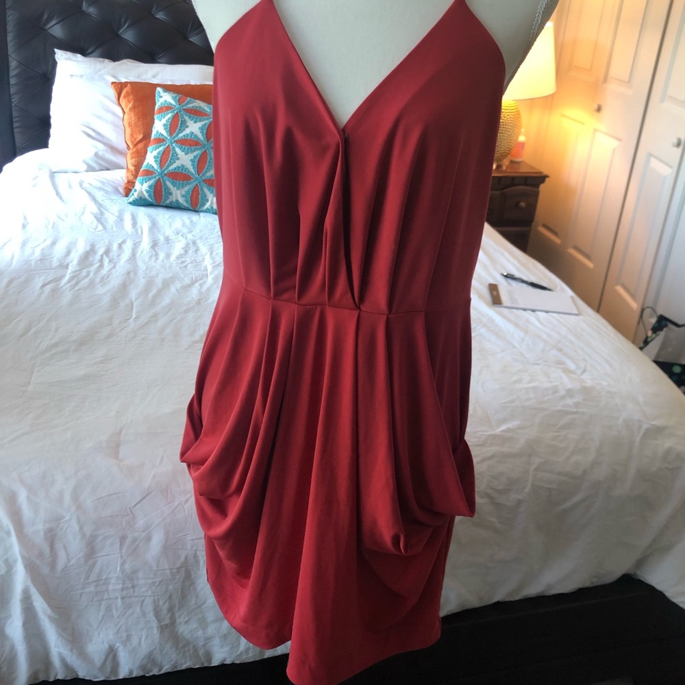 BCBG coral dress